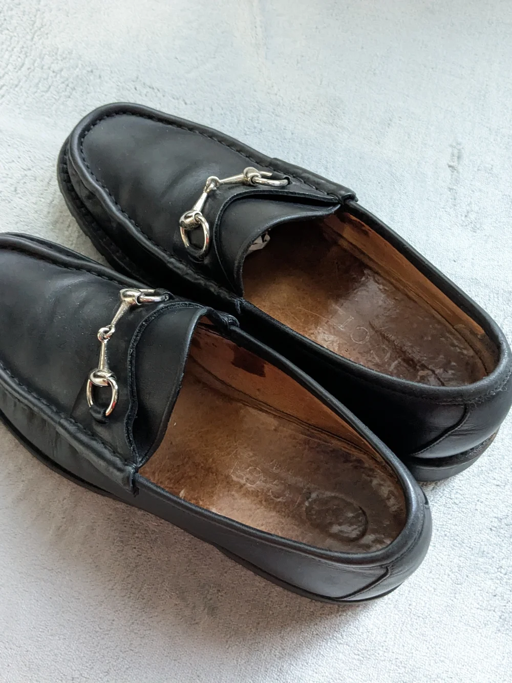 Gucci Classic Black Leather Men's Horsebit Loafers US 8.5